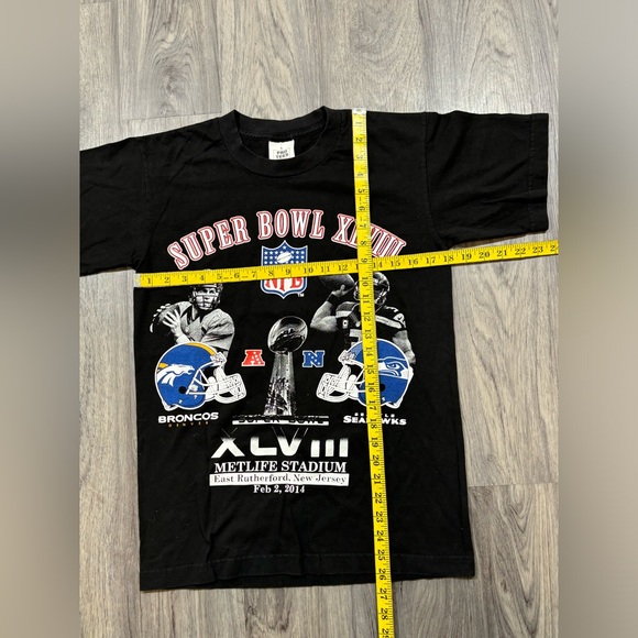 Super Bowl XLVIII Denver Broncos Seattle Seahawks Feb 2, 2014 T-Shirt Men Size S - Picture 4 of 5